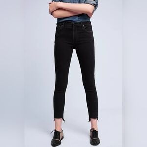 Citizens of Humanity black frayed hem Rocket high rise skinny cropped jeans, 26